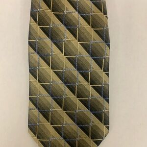 Bugatti Tie with Black and Gold Geometric Design